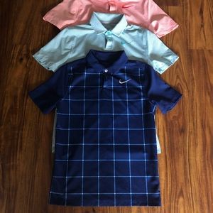 Bundle 3 Nike Dri Fit Golf Polos Size Boys Medium